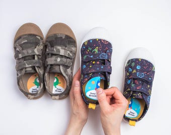 Space Shoe Labels|Waterproof Name Labels|Daycare labels|School labels|Kids Custom Labels|Left and Right Shoe Labels|School Supply Labels