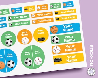 64 or 96pcs Waterproof Custom Name Labels - Personalized Name Stickers for School & Daycare | Sports