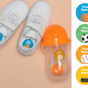 Sport 40 runde benutzerdefinierte Namensetiketten, wasserdichte Etiketten, Kindergartenetiketten, Schuletiketten, Namensaufkleber, Flaschenetiketten, Lageretiketten, benutzerdefinierte Etiketten