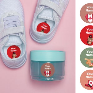 Kanada 40 runde benutzerdefinierte Namensetiketten, wasserdichte Etiketten, Kindergarten Etiketten, Schuletiketten, Namensaufkleber, Flaschenetiketten, Lageretiketten, benutzerdefinierte Etiketten