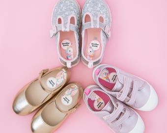 Unicorn Shoe Labels|Waterproof Name Labels|Daycare labels|School labels|Kids Custom Labels|Left and Right Shoe Labels|School Supply Labels