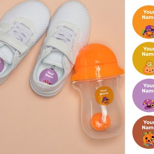 Halloween 40 runde benutzerdefinierte Namensetiketten, wasserdichte Etiketten, Kindergartenetiketten, Schuletiketten, Namensaufkleber, Flaschenetiketten, Lageretiketten, benutzerdefinierte Etiketten