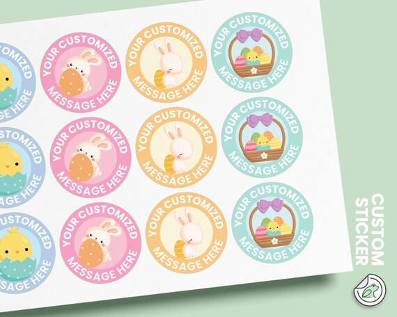 Easter Bunny Sticker,Custom Easter Label,Easter Gift Tag,Favor Labels,Easter Gift Wrap Labels,Custom Easter Stickers,Happy Easter Label