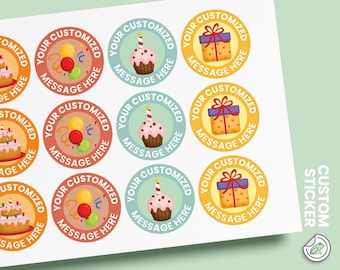 Birthday Stickers,Birthday Party Stickers,Party Favor labels,Custom Stickers,Party labels,Personalised Birthday Stickers,Baby Shower Labels