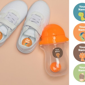 Dinosaurier 40 runde benutzerdefinierte Namensetiketten, wasserdichte Etiketten, Kindergarten Etiketten, Schuletiketten, Namensaufkleber, Flaschenetiketten, Lageretiketten, benutzerdefinierte Etiketten