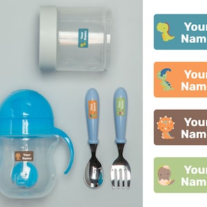 Dinosauro 112 Mini Etichette con nome personalizzate,Etichette impermeabili,Etichette per asilo nido,Etichette scolastiche,Adesivi con nome,Etichette per bottiglie,Etichette per campi,Etichette personalizzate
