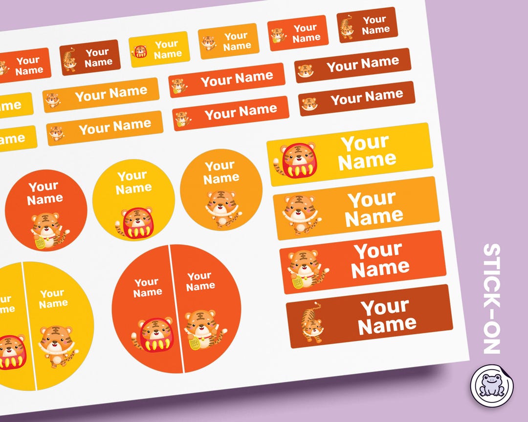 64 or 96pcs Waterproof Custom Name Labels - Personalized Name Stickers ...