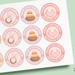 Baby Girl Stickers,Girl Birthday Party,Party Favor labels,Custom Stickers,Party labels,Personalised Birthday Stickers,Baby Shower Labels
