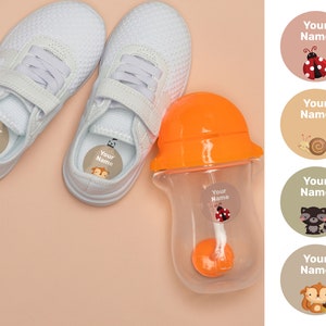 Woodland 40 runde benutzerdefinierte Namensetiketten, wasserdichte Etiketten, Kindergartenetiketten, Schuletiketten, Namensaufkleber, Flaschenetiketten, Lageretiketten, benutzerdefinierte Etiketten