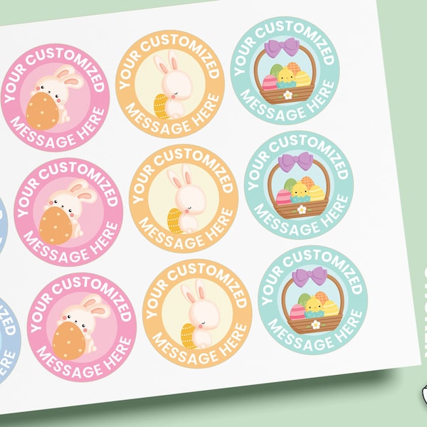 Easter Bunny Sticker,Custom Easter Label,Easter Gift Tag,Favor Labels,Easter Gift Wrap Labels,Custom Easter Stickers,Happy Easter Label