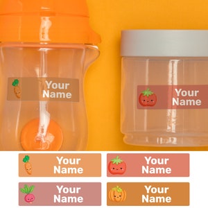 Lebensmittel 32 große benutzerdefinierte Namensetiketten, wasserdichte Etiketten, Kindertagesetiketten, Schuletiketten, Namensaufkleber, Flaschenetiketten, Lageretiketten, kundenspezifische Etiketten