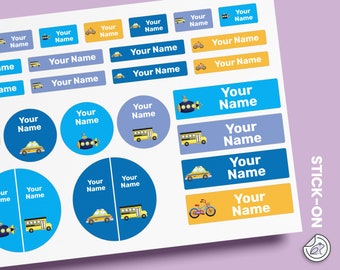 Transportation Name Label Pack 64~96 pcs,Waterproof Label,Personalized Label,Daycare Label,Custom Label,School Label,Bottle Label,Shoe Label