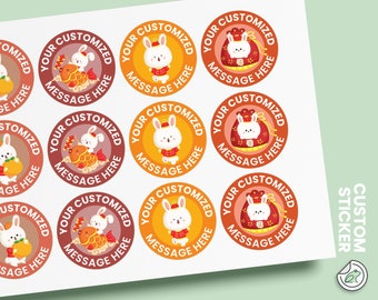 Stickers lapin, fête d'anniversaire lapin, étiquettes de cadeaux, autocollants personnalisés, étiquettes de fête, autocollants d'anniversaire personnalisés, étiquettes baby shower