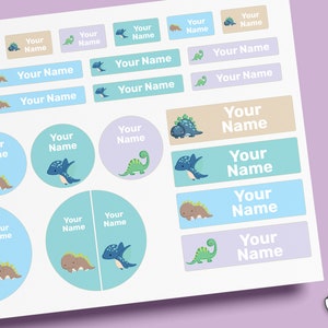 Dinosaur Name Labels Pack 64~96 pcs,Waterproof Labels,Personalized Labels,Daycare Labels,Custom Labels,School Labels,Bottle Labels,Shoe