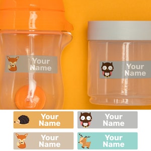 Woodland 32 Large Custom Name Labels,Waterproof Labels,Personalized Labels,Daycare Labels,Custom Labels,School Labels,Bottle Labels