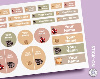 64 or 96pcs Waterproof Custom Name Labels - Personalized Name Stickers for School & Daycare | Forest Animal