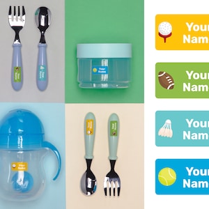 Sport 112 Benutzerdefinierte Mini-Namensetiketten, wasserdichte Etiketten, Kindergartenetiketten, Schuletiketten, Namensaufkleber, Flaschenetiketten, Lageretiketten, benutzerdefinierte Etiketten