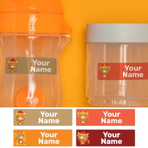 Ox 32 große benutzerdefinierte Namensetiketten, wasserfeste Etiketten, Kindergartenetiketten, Schuletiketten, Namensaufkleber, Flaschenetiketten, Lageretiketten, kundenspezifische Etiketten