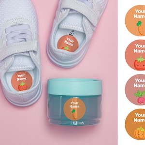 Lebensmittel 40 runde benutzerdefinierte Namensetiketten, wasserdichte Etiketten, Kindergartenetiketten, Schuletiketten, Namensaufkleber, Flaschenetiketten, Lageretiketten, benutzerdefinierte Etiketten