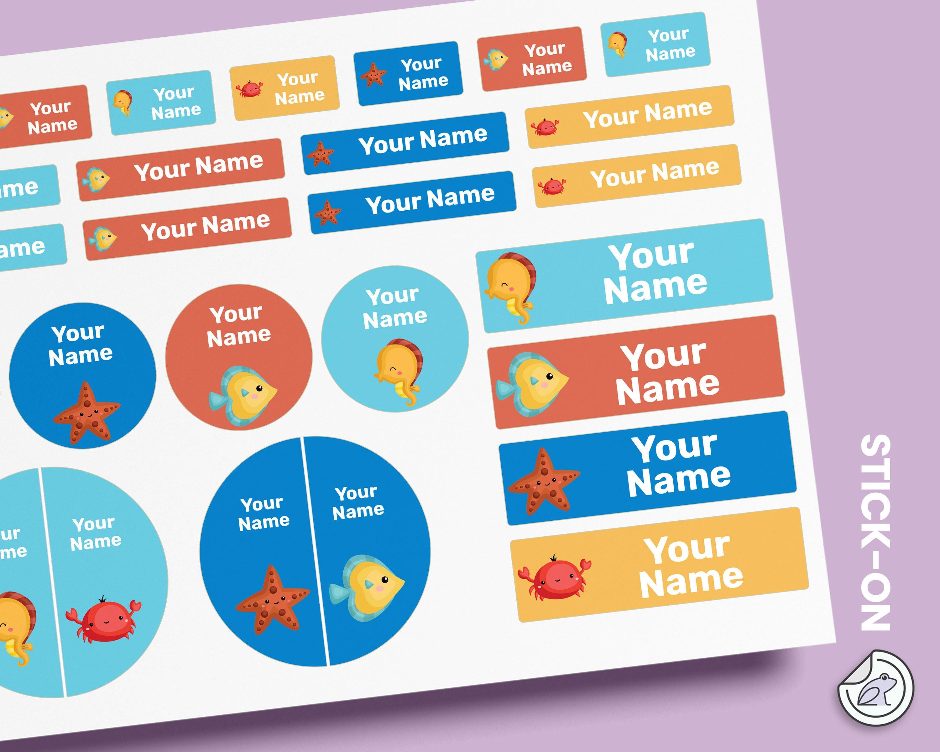 Ocean Name Label Pack 64~96 Pcs,waterproof Labels,daycare Labels,school ...