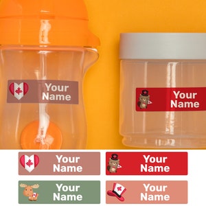 Kanada 32 große benutzerdefinierte Namensetiketten, wasserdichte Etiketten, Kindergarten Etiketten, Schul Etiketten, Namensaufkleber, Flaschenetiketten, Lageretiketten, Benutzerdefinierte Etiketten