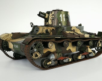 Light tank Vickers 6 ton Mk.E Type B in Bulgarian service. WWII Military Model Series 1:35 scale. Fully assembled model.