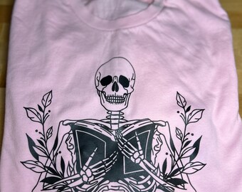 Skeleton Reading T-Shirt