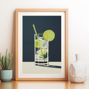 Gin & Tonic / Vodka Soda Wall Art - Cocktail Print - Retro Bar Decor - Vintage Mixology - Home Bar Sign - Kitchen Print - Restaurant Decor