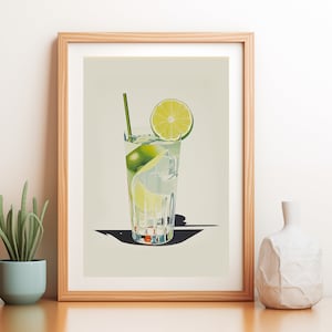 Gin & Tonic / Vodka Soda Wall Art - Cocktail Print - Retro Bar Decor - Vintage Mixology - Home Bar Sign - Kitchen Print - Restaurant Decor