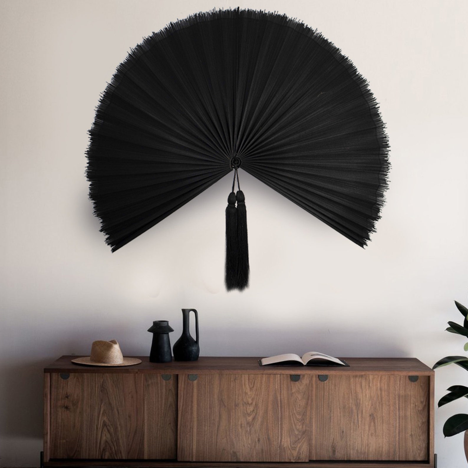 Giant Bamboo Folding Wall Fan Extra large Bedroom Headboard Etsy