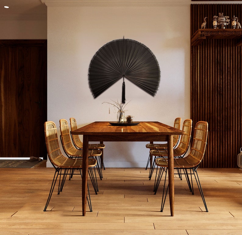 Giant Bamboo Folding Wall Fan Extra large Bedroom Headboard Etsy