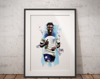 Bukayo Saka - England Star - Football Poster - Football Print