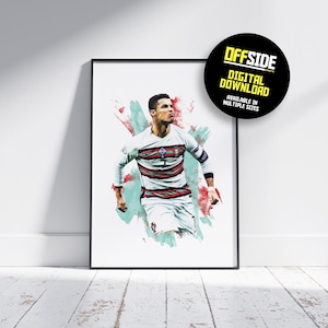 Cristiano Ronaldo - Portugal - Récord - Póster de fútbol digital - Impresión digital de fútbol - Descarga instantánea