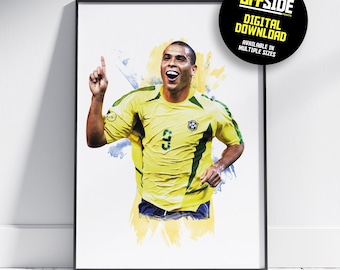 Ronaldo - R9 - Brasilien - Legende - Digitales Poster - Digitaldruck - Instant Download