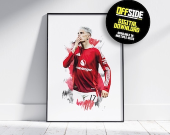 May include: A digital illustration of a soccer player in a red jersey with white accents and a white and black logo that says "Snapdragon". The player is wearing a white and black soccer uniform with the number 17 on the front. The background is a red and white watercolor effect.
