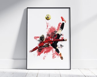 Alejandro Garnacho - Overhead Kick - Poster - Print