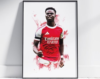Bukayo Saka - 2025/26 - Home Kit - Football Poster - Football Print