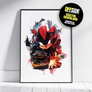 Shadow the Hedgehog - Póster de película digital - Impresión de película digital - Sonic the Hedgehog - Arte para habitación de niños - Descarga instantánea