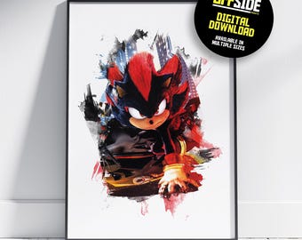Shadow the Hedgehog - Digital Movie Poster - Digital Movie Print - Sonic the Hedgehog - Kids Room Art - Instant Download