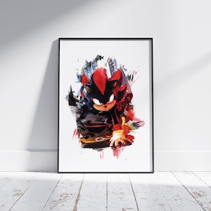 Shadow the Hedgehog - Movie Poster - Movie Print - Sonic the Hedgehog - Kids Room Art