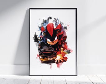 Shadow the Hedgehog - Movie Poster - Movie Print - Sonic the Hedgehog - Kids Room Art