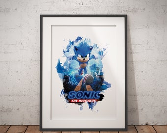 Sonic - Movie Poster - Movie Print - Sonic the Hedgehog - Kids Room Art