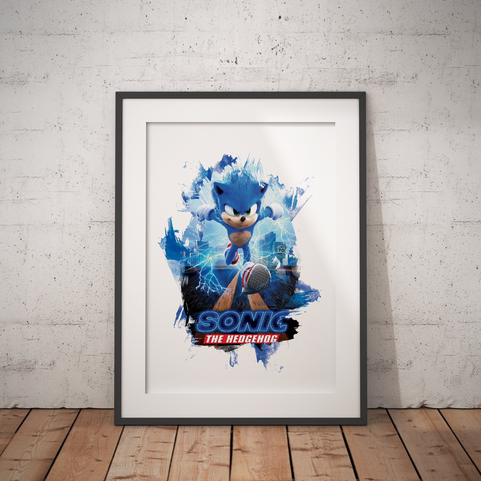 Sonic the Hedgehog Movie Poster Framed and Ready to Hang. -  Hong Kong