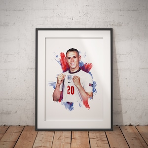 Phil Foden - England Star - Man City Star - Pôster de futebol - Impressão de futebol