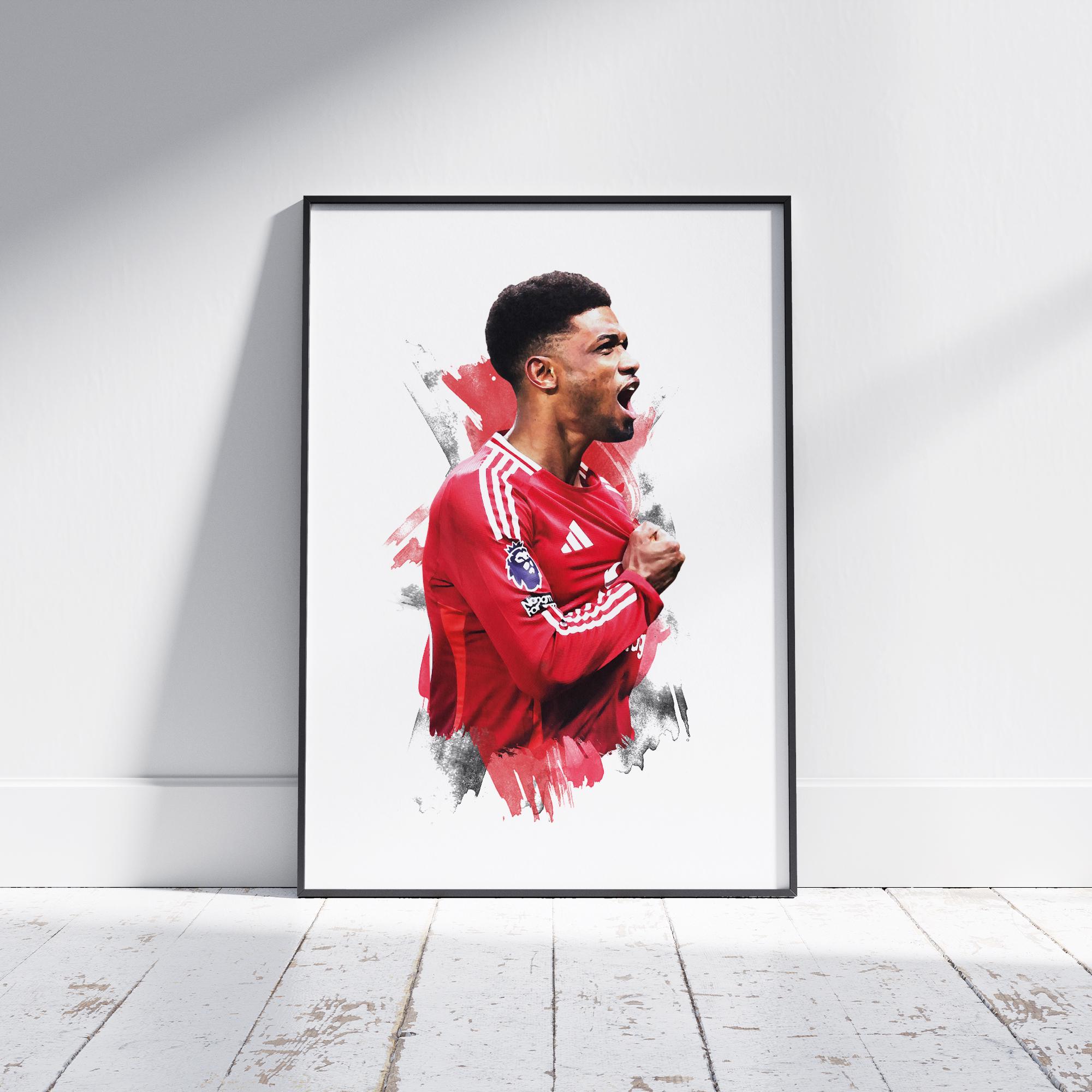 Amad Diallo - 2024/25 - Home Kit - Poster - Print