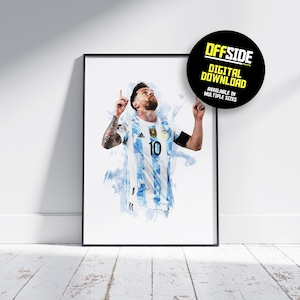 Lionel Messi - Argentina - Leyenda - Póster de fútbol digital - Impresión digital de fútbol - Descarga instantánea
