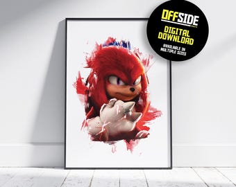 Knuckles - Digital Movie Poster - Digital Movie Print - Sonic the Hedgehog - Kids Room Art - Instant Download