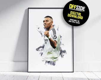 Mbappe Home Kit Poster: 2024/25 Football Art (Digital Download)
