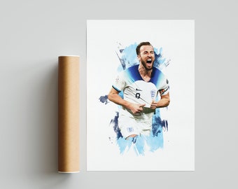 Harry Kane - Inglaterra 2022/23 - Póster de fútbol - Impresión de fútbol