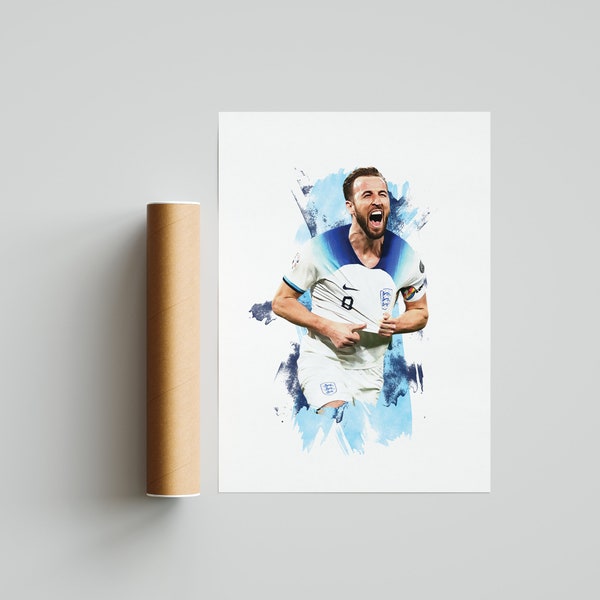 Harry Kane – England 2022/23 – Fußballposter – Fußballdruck